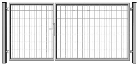 Bramofurtka asymetryczna PRO wypełniona panelem - malowana proszkowo - 1,5 / 2,5 m x 1,5 m