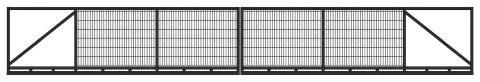 Przemysłowa brama przesuwna - 10,00 x 1,70 m - antracyt , brązowa , czarna , szara , zielona