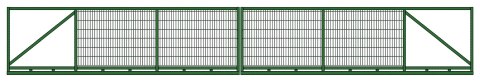 Przemysłowa brama przesuwna - 12,00 x 1,70 m - antracyt , brązowa , czarna , szara , zielona