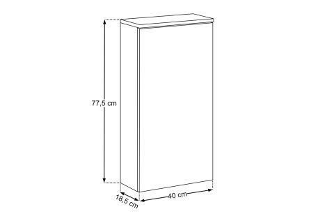 Szafka górna 40cm 1 drzwi z podświetleniem led