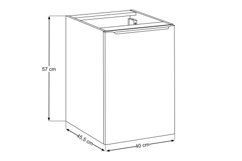 Szafka pod blat 40cm z koszem na pranie