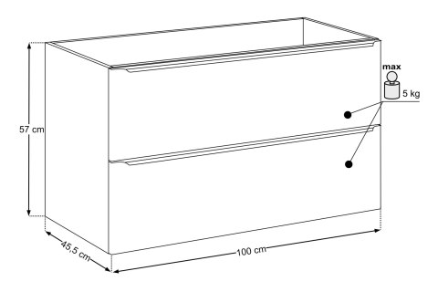 Szafka pod umywalkę 100cm 2 szuflady