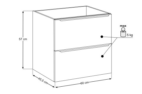 Szafka pod umywalkę 60cm 2 szuflady