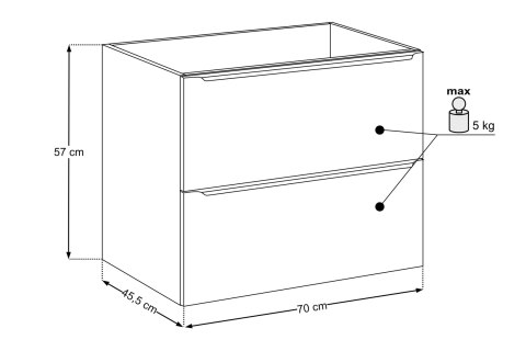 Szafka pod umywalkę 70cm 2 Szuflady