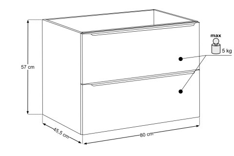 Szafka pod umywalkę 80cm 2 szuflady